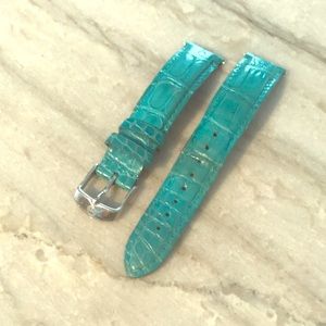 Michele 18 mm authentic turquoise alligator strap